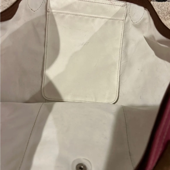 SOLD Long Champ Le Pliage “shopping” Modele Depose Pink Shoulder Tote Bag Long - Picture 7 of 17